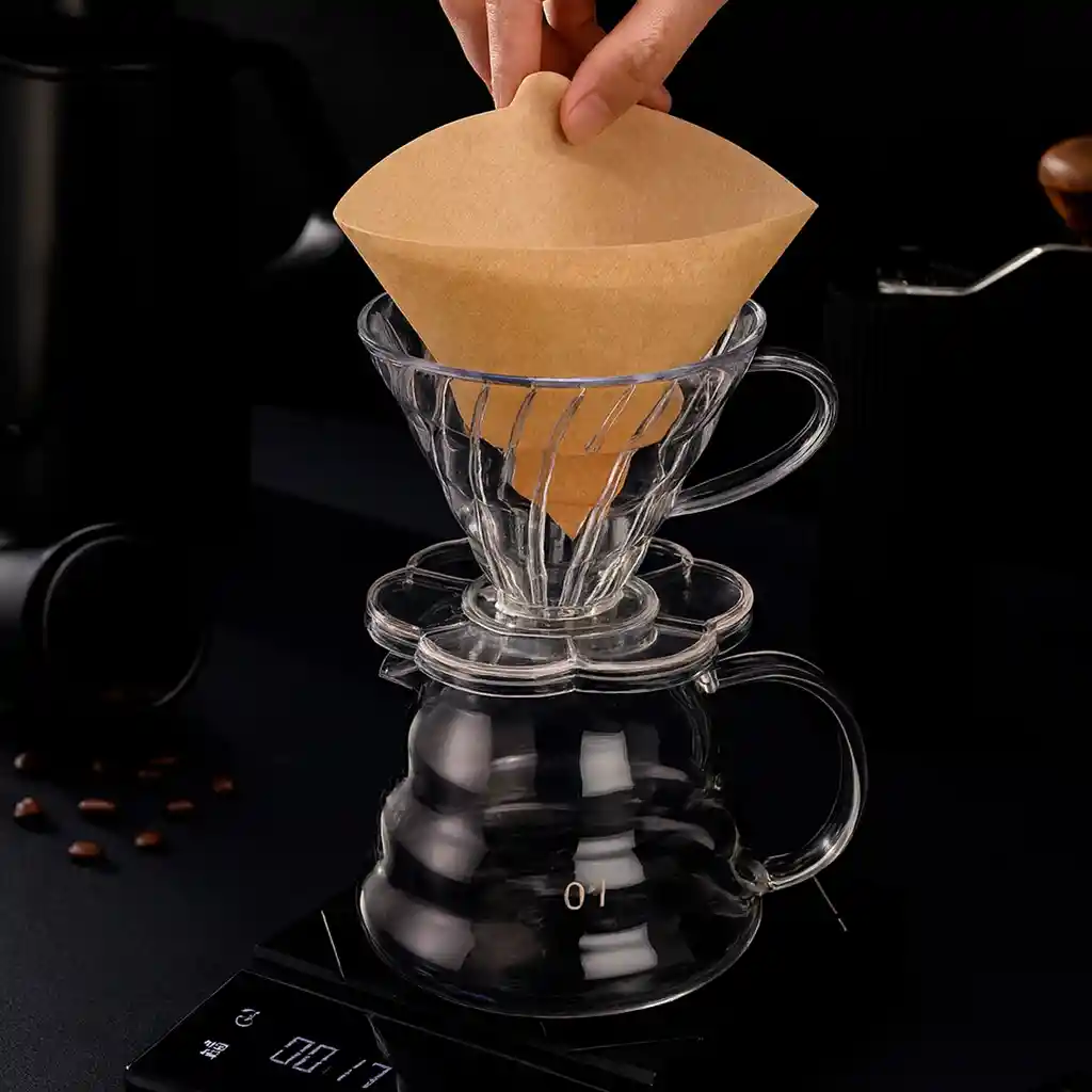 Filtro Cafetera Papel V60 Dripper Café Paquete X100 Unidades 1-2 Tazas