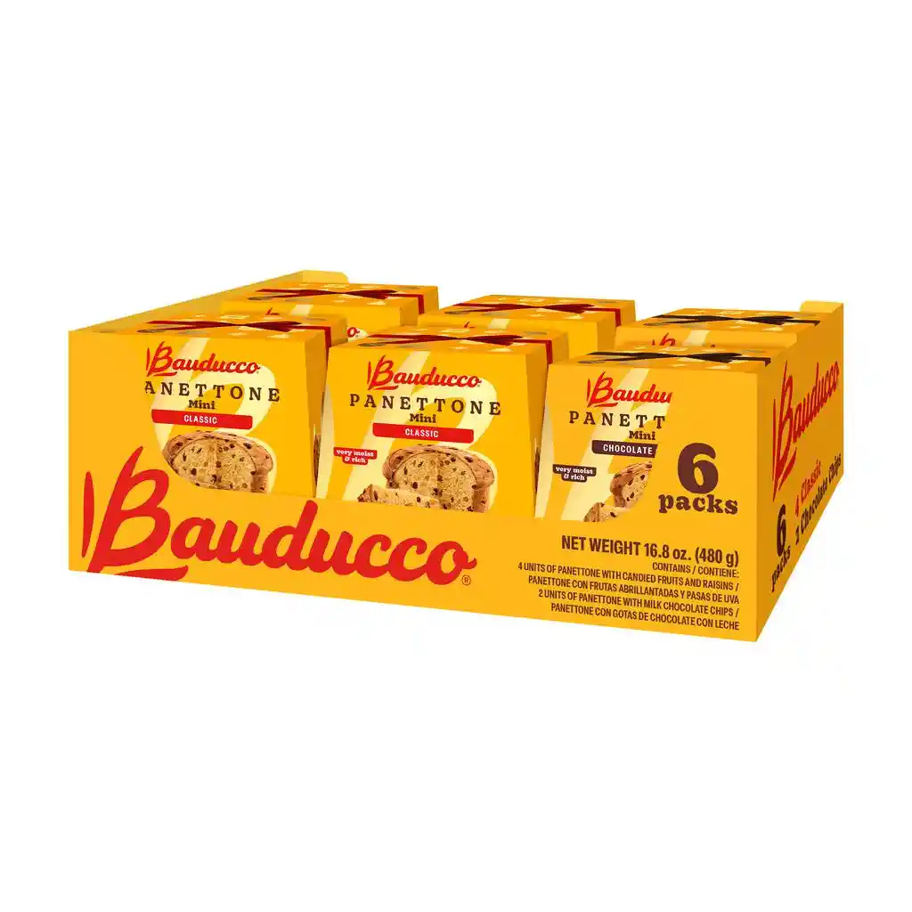 Bauducco Panettones Y Chocottones Minis 6 Unidades 80 G
