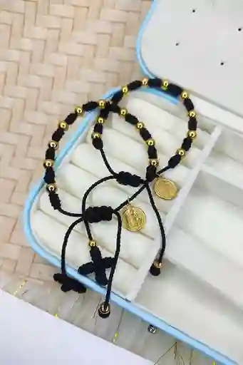 Pulsera 10 Nudos Negro San Benito Balin #6