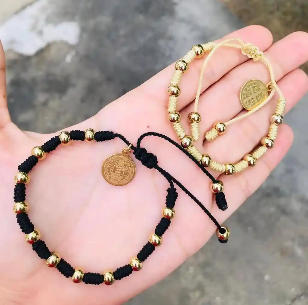 Pulsera 10 Nudos Negro San Benito Balin #6