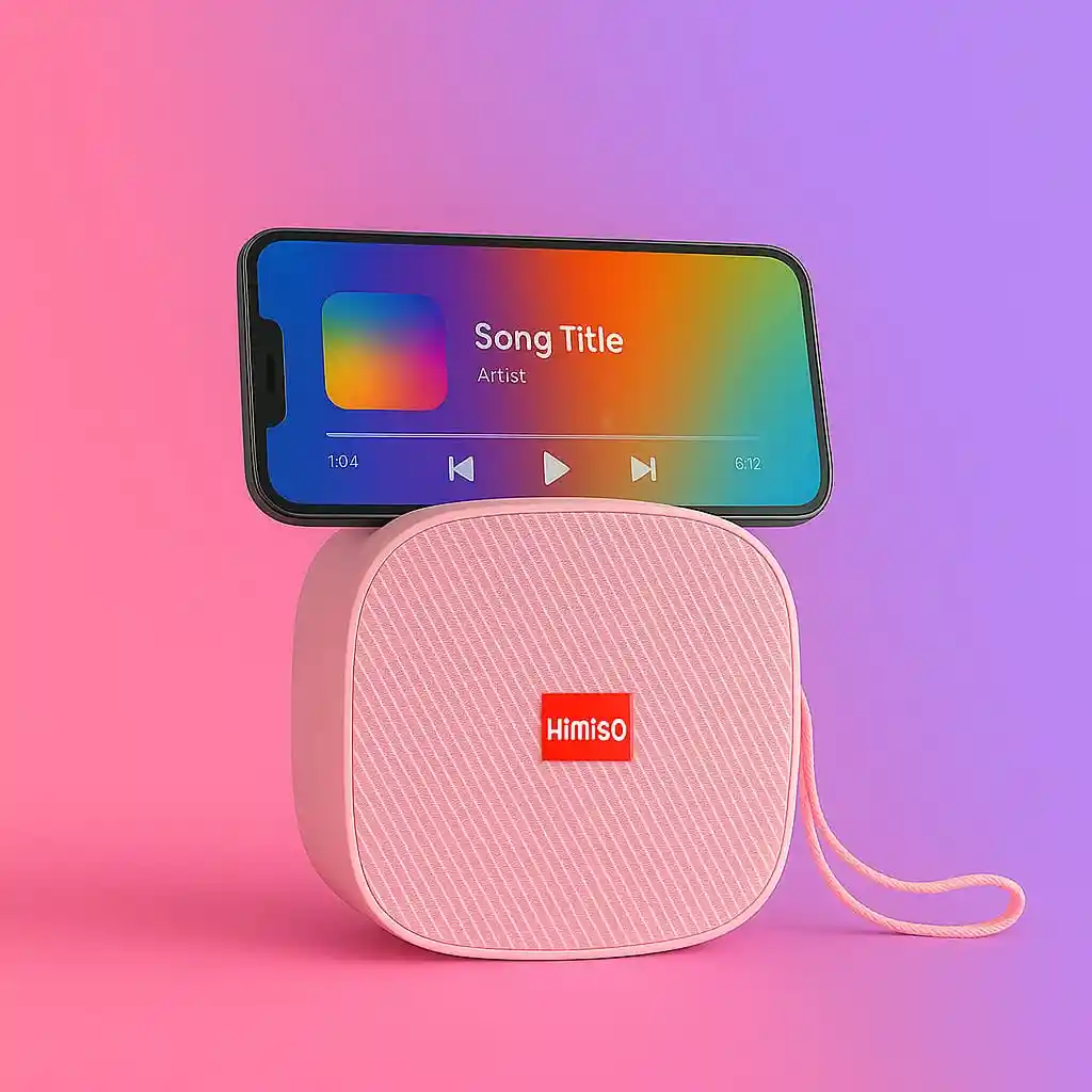 Mini Bafle Kimiso Kms-m17 Bluetooth Con Soporte Para Celular (rosado)