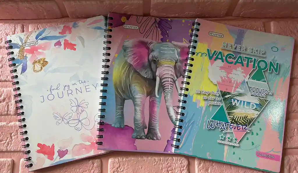 Cuaderno Argollado Cuadros Dama Grande Economico Pappyer 80 Hojas