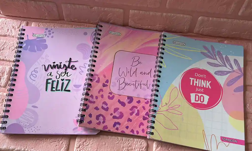 Cuaderno Argollado Cuadros Dama Grande Economico Pappyer 80 Hojas
