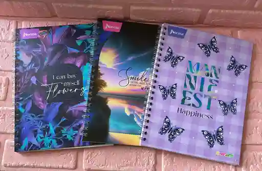 Cuaderno Argollado Cuadros Dama Grande Pasta Dura Expresarte 80 Hojas