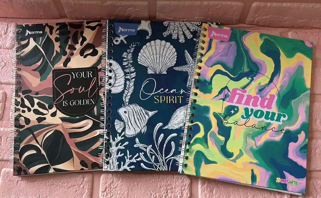 Cuaderno Argollado Cuadros Dama Grande Pasta Dura Expresarte 80 Hojas