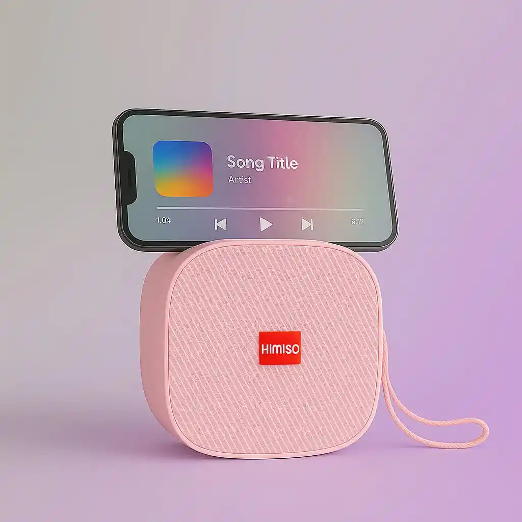 Mini Bafle Kimiso Kms-m17 Bluetooth Con Soporte Para Celular (rosado)