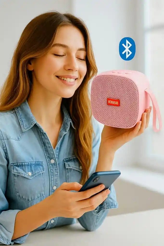 Mini Bafle Kimiso Kms-m17 Bluetooth Con Soporte Para Celular (rosado)