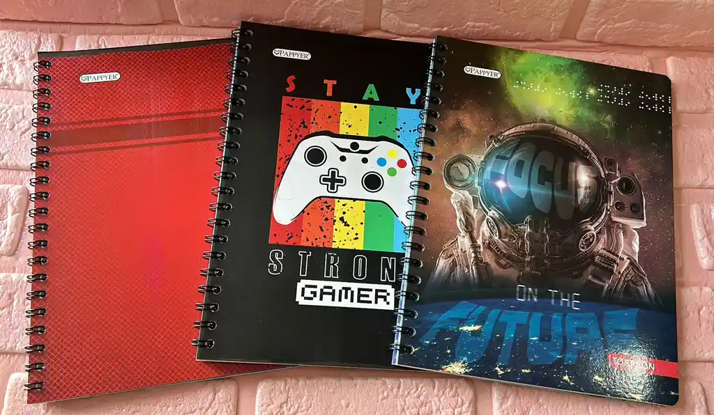 Cuaderno Argollado Cuadros Caballero Grande Economico Pappyer 80 Hojas