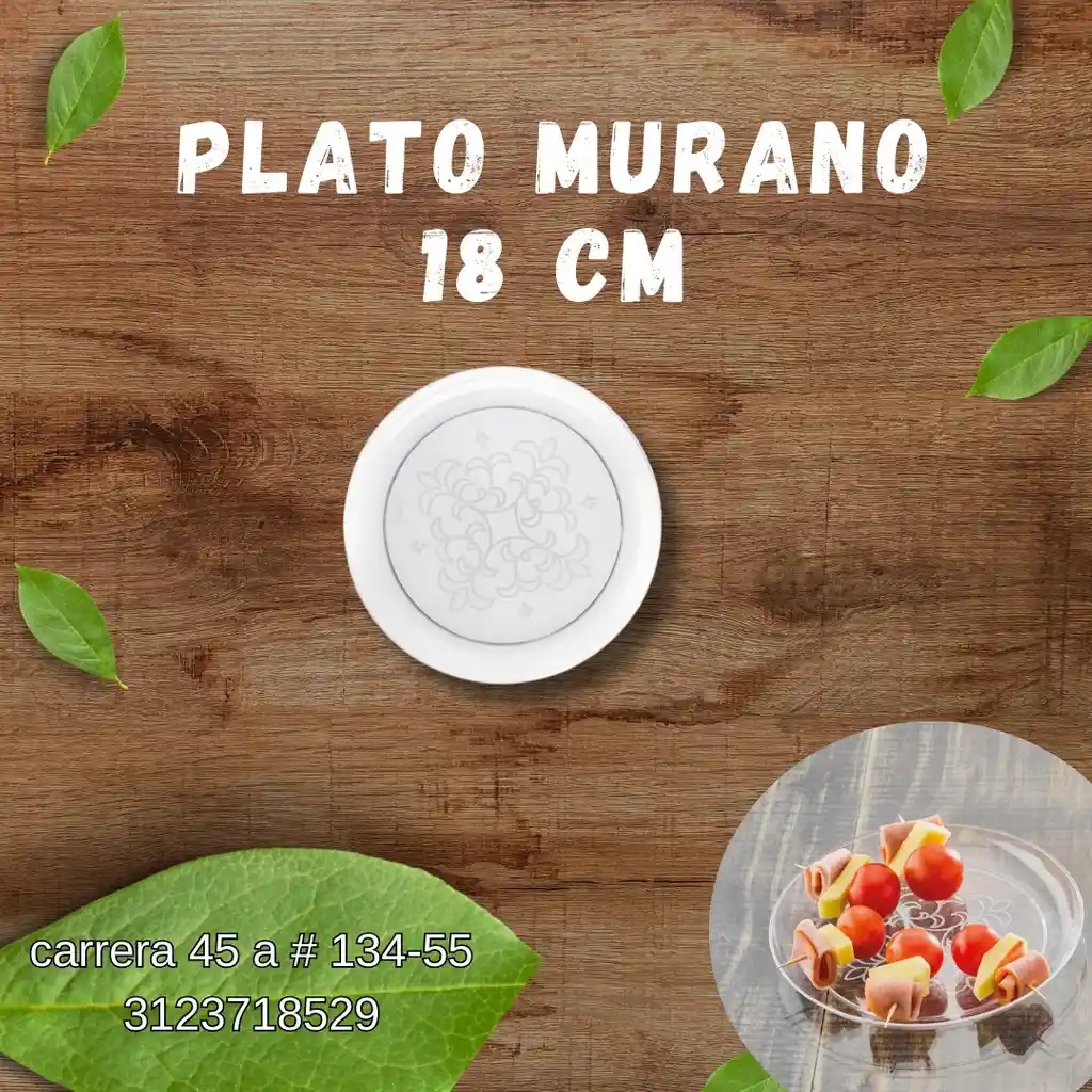 Plato Murano Darnel 18 Cm X 6 Und