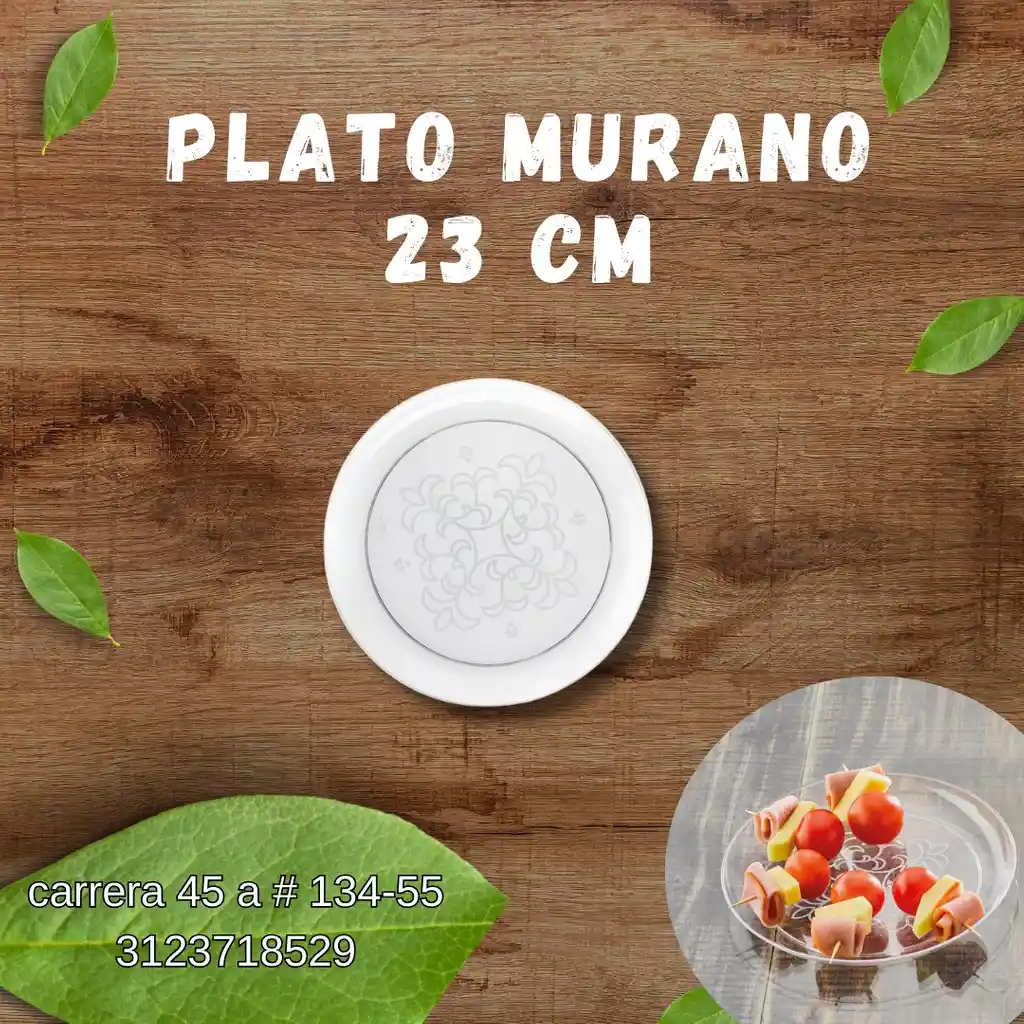 Plato Murano 23 Cm Darnel X 6 Und