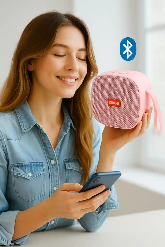 Mini Bafle Kimiso Kms-m17 Bluetooth Con Soporte Para Celular (rosado)