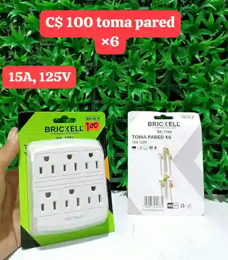 Multitoma Toma Corriente De Pared 6 Salidas Original Brickell