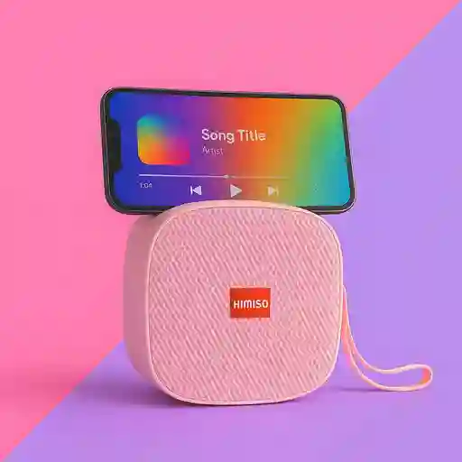 Mini Bafle Kimiso Kms-m17 Bluetooth Con Soporte Para Celular (rosado)