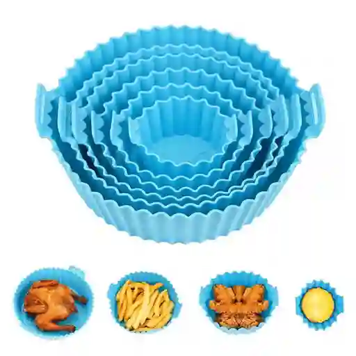 Set X6 Molde Silicona Freidora Air Fryer Reutilizable Freidora Azul