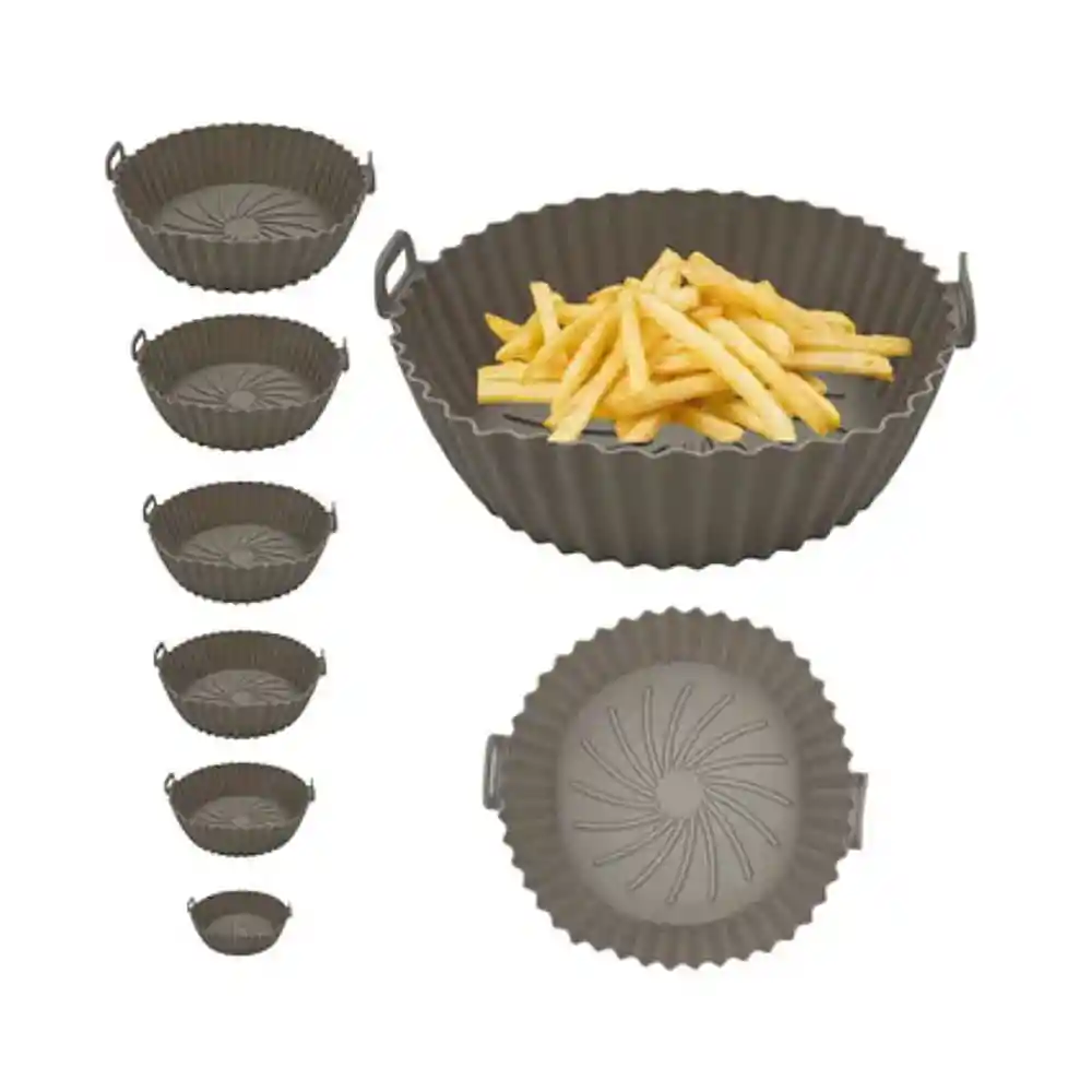 Set X6 Molde Silicona Freidora Air Fryer Reutilizable Freidora Gris