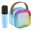 Parlante Karaoke Portátil Con Micrófono Inalámbrico, Luces Led Rgb (azul)