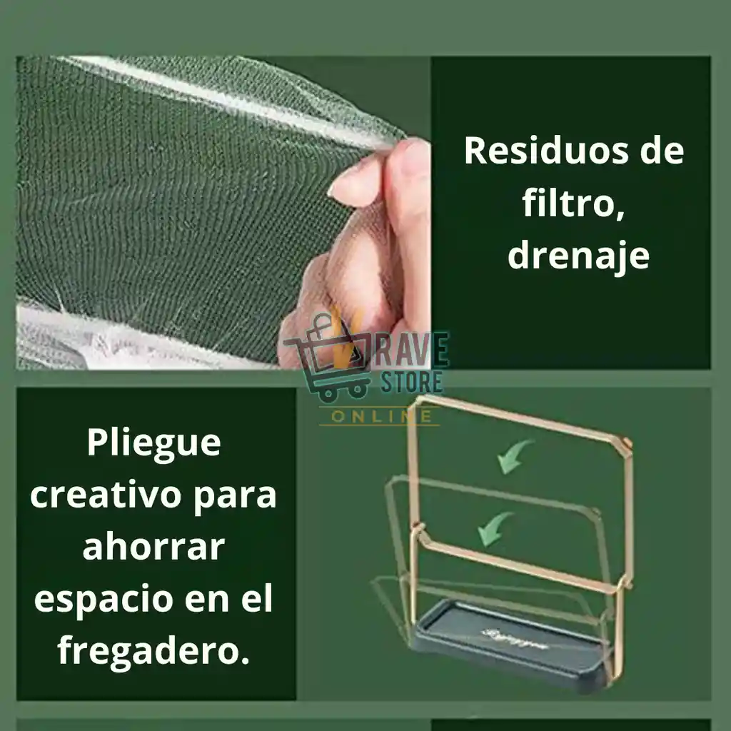 Escurridor Colador Plegable Lavaplatos Malla Para Residuos