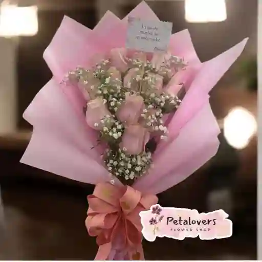 Rosas Rosadas Con Gypsophila