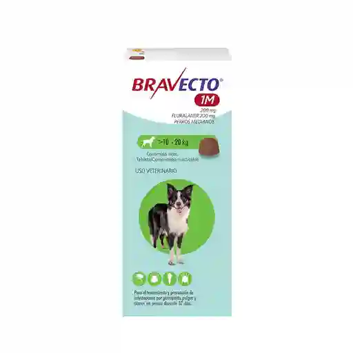 Bravecto 1m 200mg (verde) 10-20kg