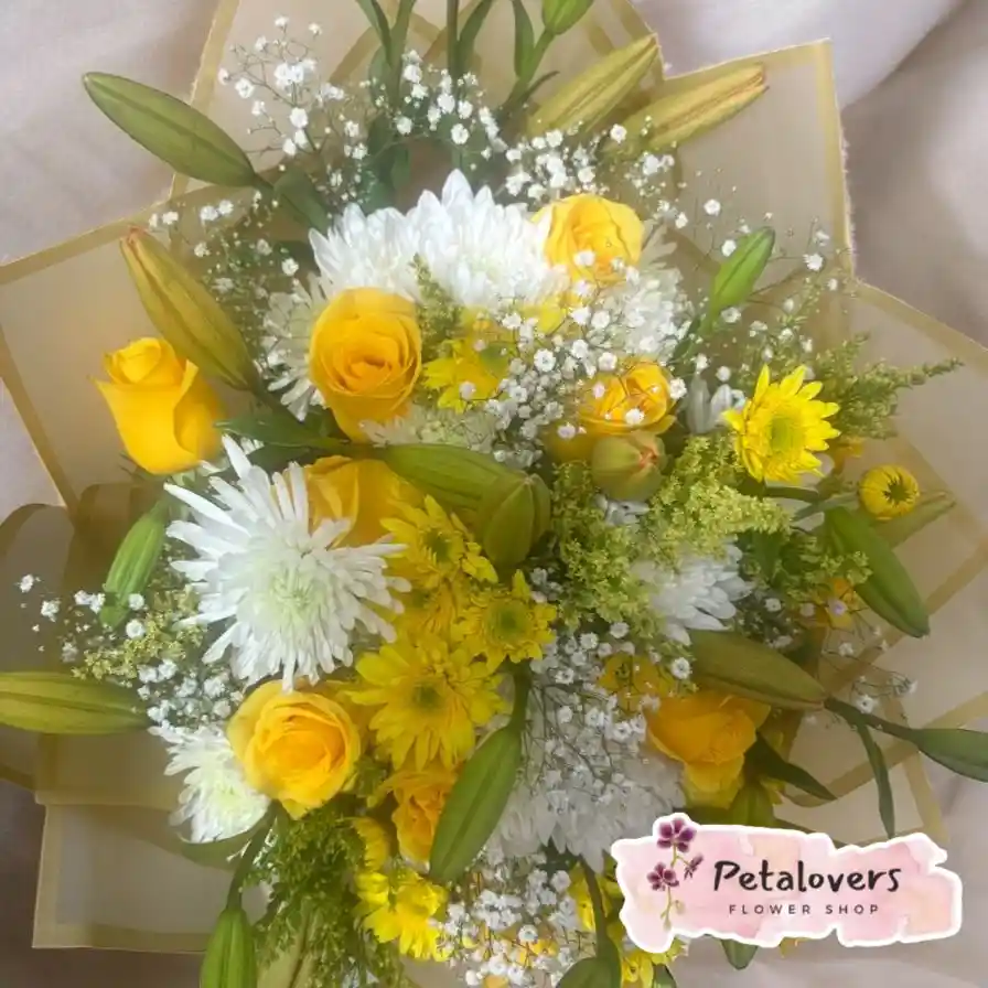 Flores Amarillas Flores Lirios Amarillos, Rosas Amarillas Y Margaritas Blancas Y Amarillas Navidad