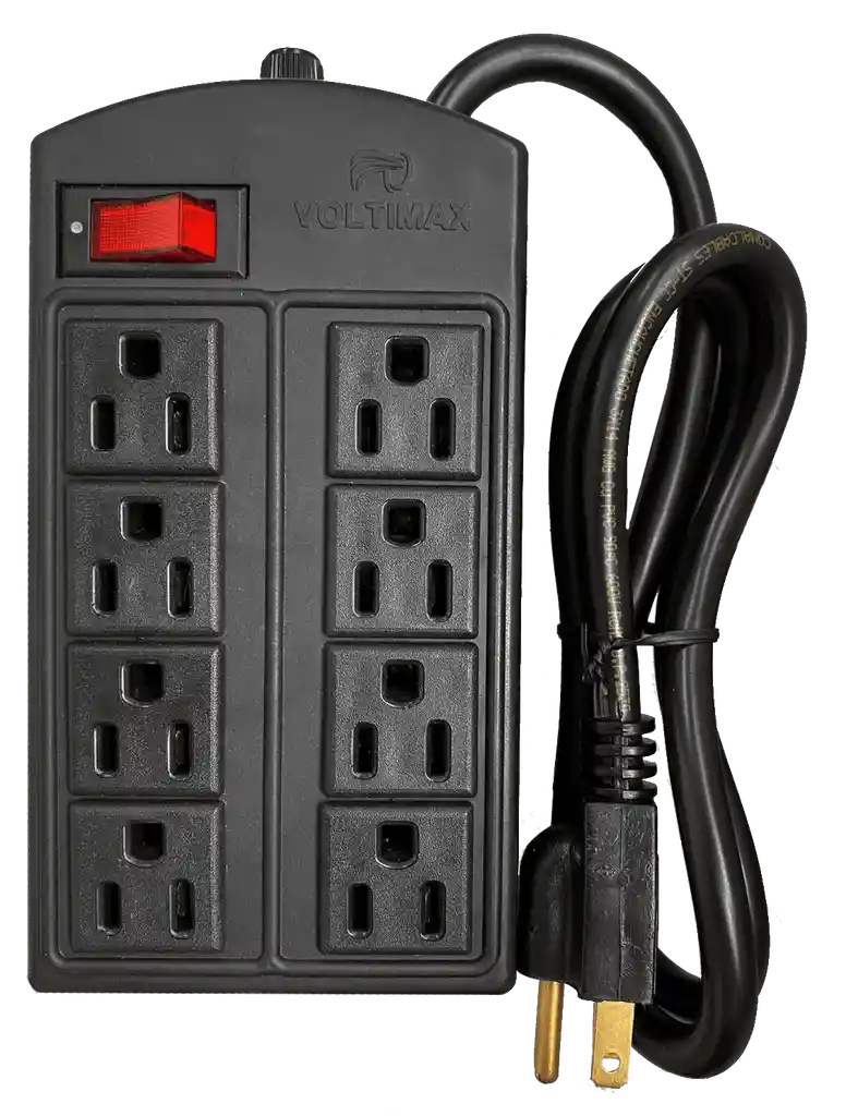 Multitoma Con Fusible (protección De Dispositivos) 8 Tomas 1800w Voltimax