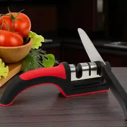 Afilador De Cuchillos Fácil De Usar Ergonómico Negro