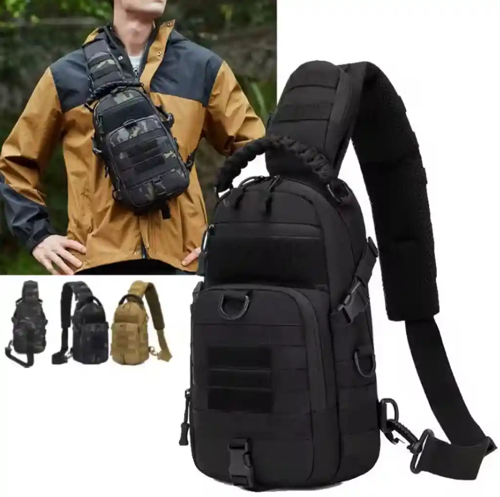 Mochila Tactica Cruzada Multifuncional Acampar, Aire Libre