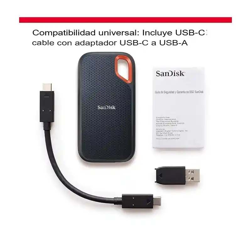 Sandisk 2tb Ssd Portátil, Resistente, Rápido Y Seguro Ip65