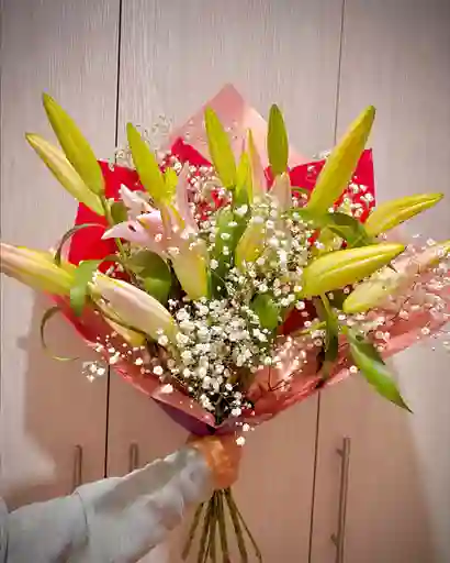 Flores, Bouquet Lirios Rosados