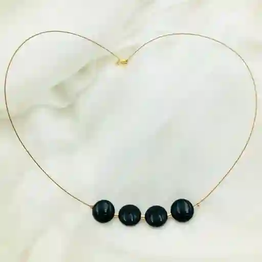 Collar Piedras Obsidiana