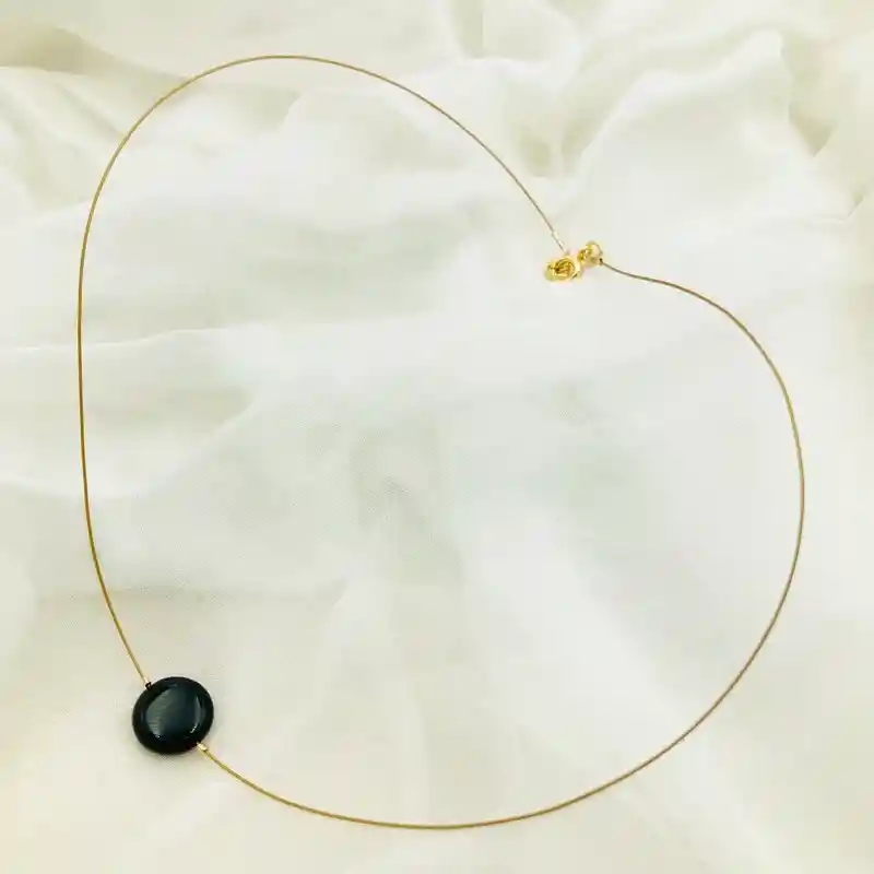 Collar Solitario Obsidiana