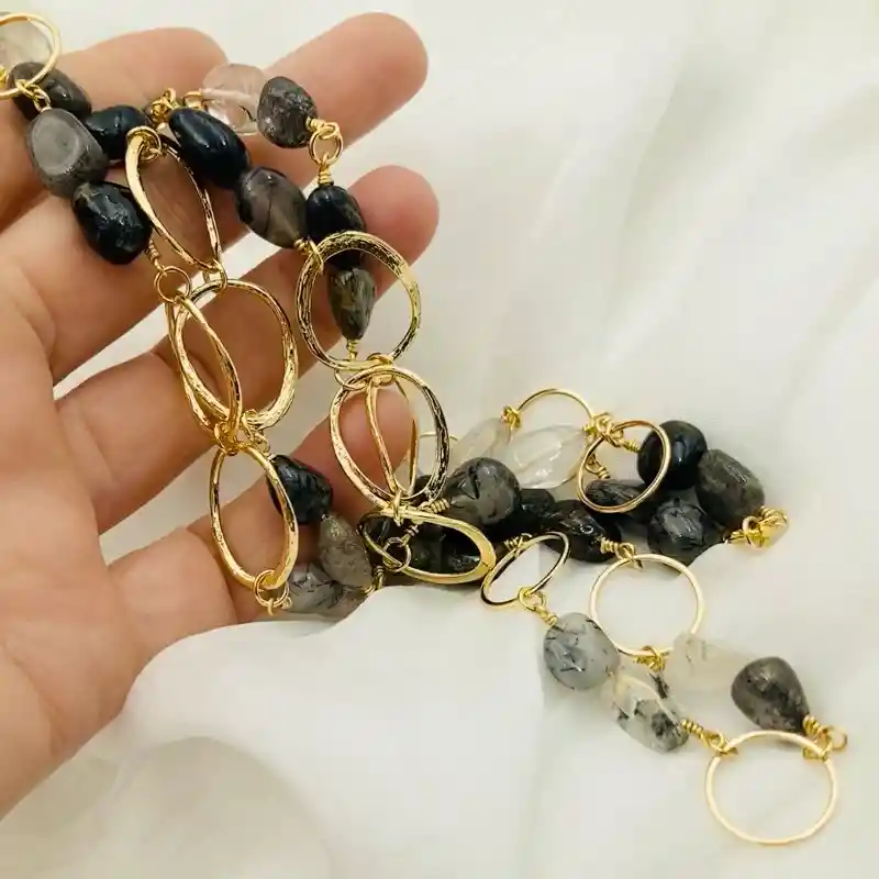 Collar Largo Cuarzo Rutilado