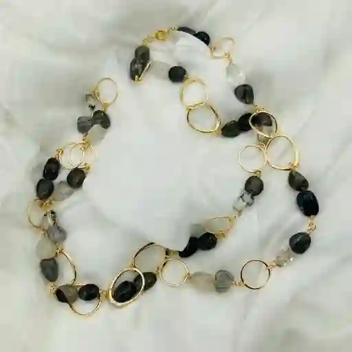 Collar Largo Cuarzo Rutilado