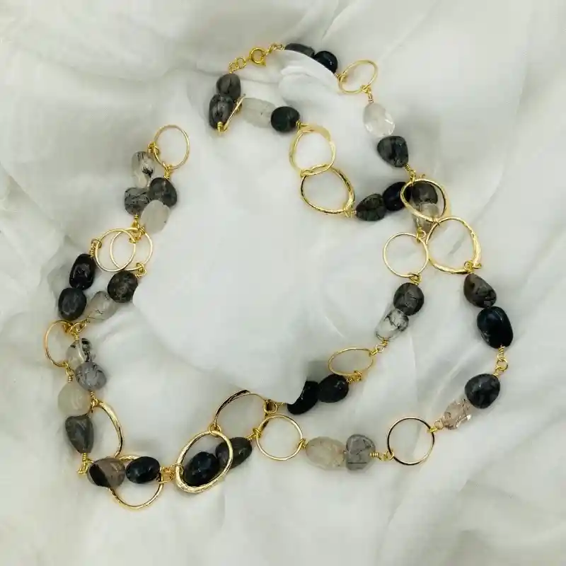 Collar Largo Cuarzo Rutilado