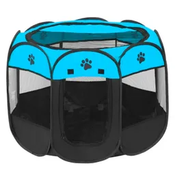 Corral Para Mascotas Portátil 80x74x58cm Mediano Azul