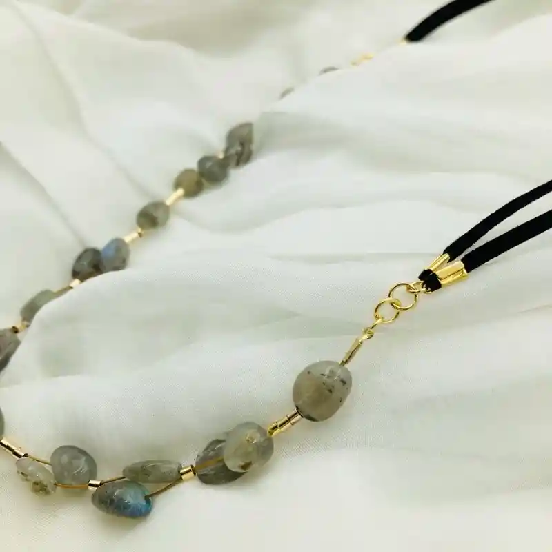 Collar Trenza De Piedras Labradorita