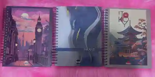 Cuaderno Cuadriculado 5 Materias Argollado Grande Para Hombre Marca Design