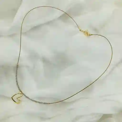 Collar Corazón Y Piedras Labradorita