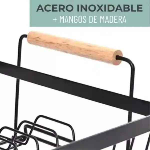 Escurridor Loza 2 Niveles En Aluminio Inoxidable Negro