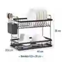 Escurridor Loza 2 Niveles En Aluminio Inoxidable Negro