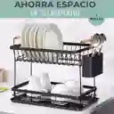 Escurridor Loza 2 Niveles En Aluminio Inoxidable Negro