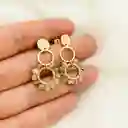 Aretes Camelias Tornasol Con Piedras