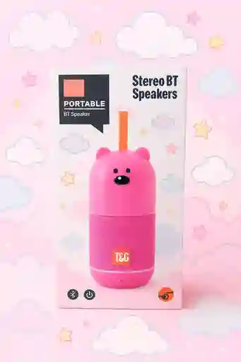 Bafle Portátil Bluetooth T&g Estéreo – Diseño Oso Rosa