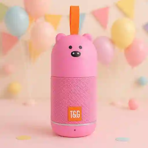 Bafle Portátil Bluetooth T&g Estéreo – Diseño Oso Rosa