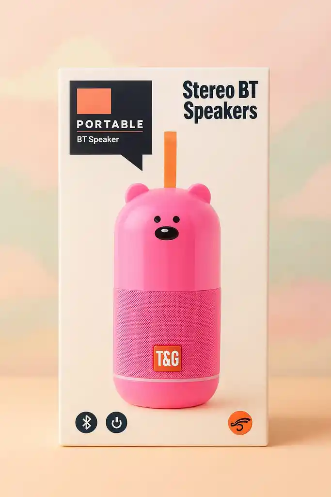 Bafle Portátil Bluetooth T&g Estéreo – Diseño Oso Rosa