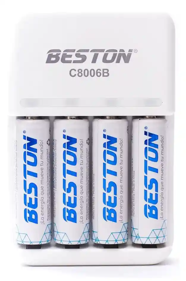 Cargador Beston + 4 Pilas Aa Recargables 1500mah