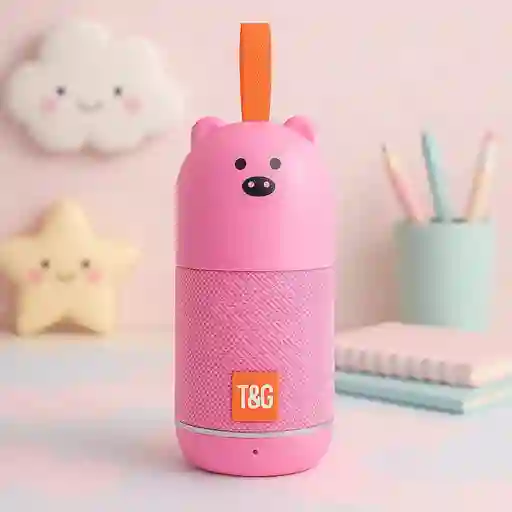 Bafle / Parlante Portátil Bluetooth T&g Estéreo – Diseño Oso Rosa