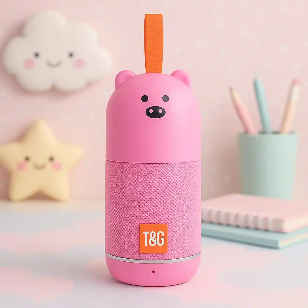 Bafle Portátil Bluetooth T&g Estéreo – Diseño Oso Rosa