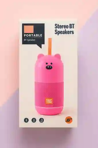 Bafle Portátil Bluetooth T&g Estéreo – Diseño Oso Rosa