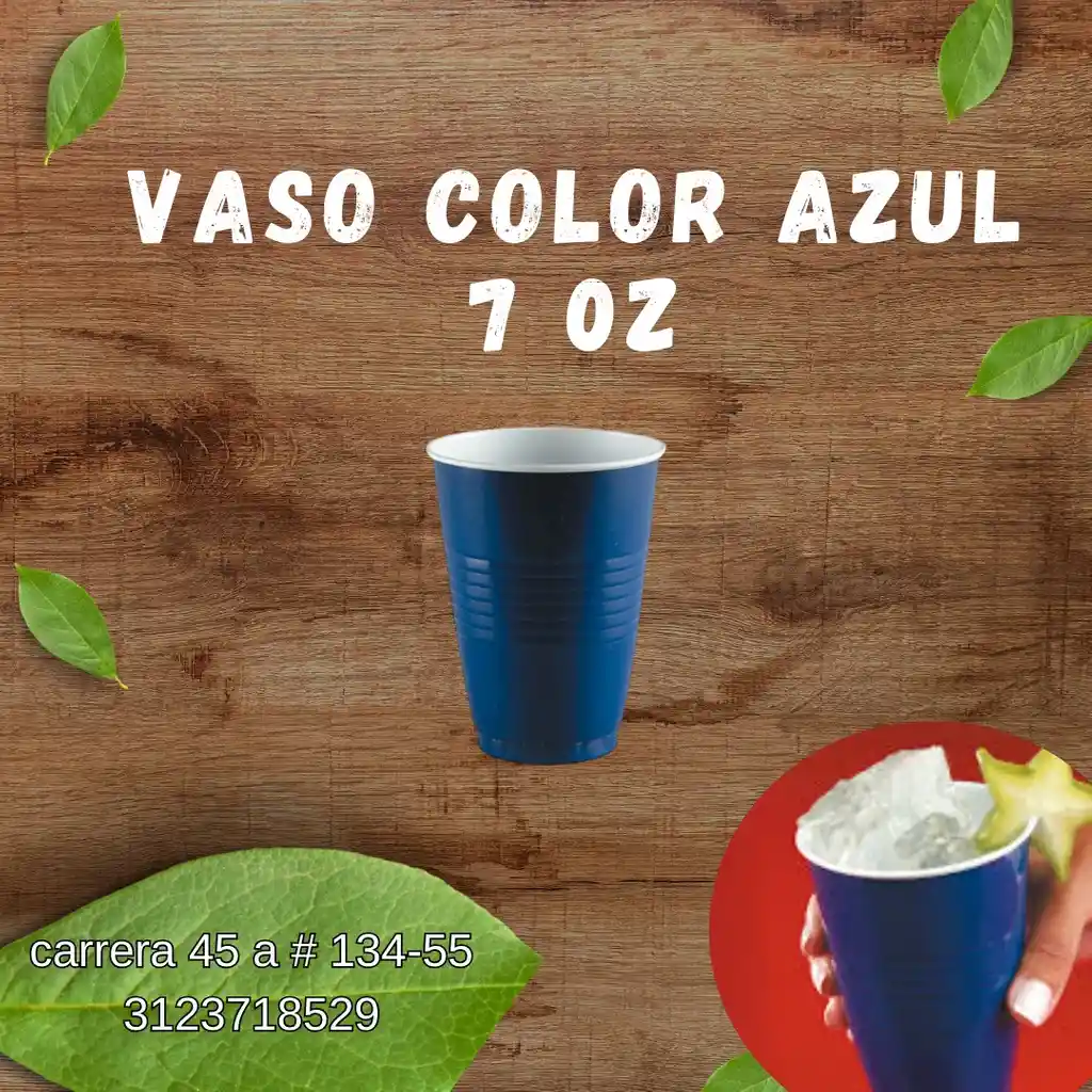 Vaso Color Azul Darnel 7 Oz X 12 Und